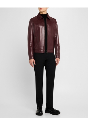 Men's Leather Full-Zip Blouson