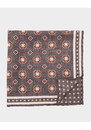 Men's Silk Geometric Pocket Square