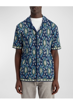 Men's Jacquard Knit Camp Shirt