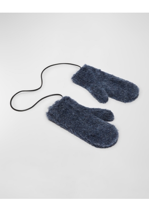 Ombrato Camel Wool Silk Mittens