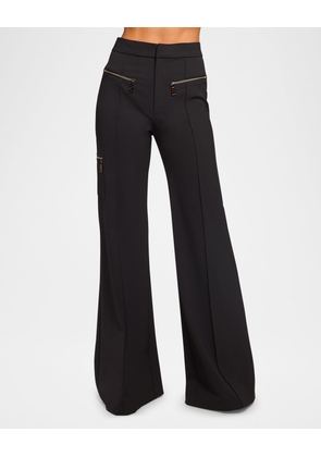 Emory Wide-Leg Pintuck Pants