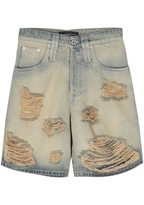 FEDERICO CINA distressed denim shorts - Blue