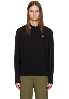 Fred Perry Black Twin Tipped Long Sleeve Polo