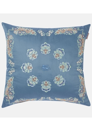 Etro Embroidered cotton satin cushion