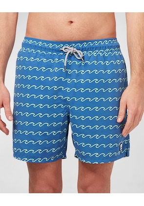 Men's Wave-Print Swim Shorts