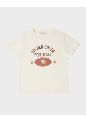 Boy's Football-Inspired Logo-Print T-Shirt, Size 4-12