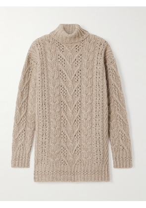 Ralph Lauren Collection - Cable-knit Cashmere Turtleneck Sweater - Cream - x small,small,medium,large,x large