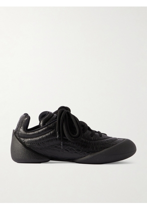 Alexander McQueen - Flexion Rubber-trimmed Textured-leather Sneakers - Black - EU 36,EU 37,EU 38,EU 39,EU 40,EU 41