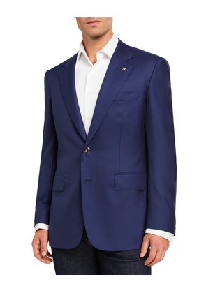 Men's Solid Wool Blazer w/ Palladium Buttons