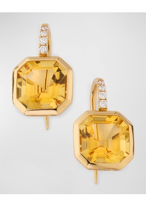 Gossip 18K Yellow Gold Citrine and Diamond Earrings on Wire