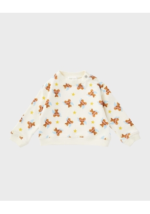 Girl's Winged Teddy Bear Sweatshirt, Size Newborn-9M