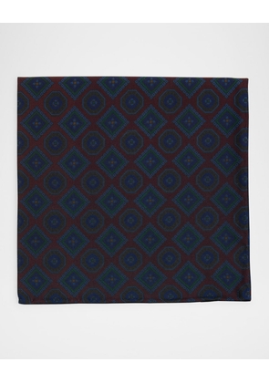 Men's Mulberry Silk Medallion Pocket Square