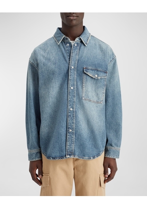 Men's Oversized Washed Denim Shirt