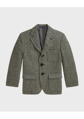 Boy's Herringbone Tailored Sport Coat, Size 8-18