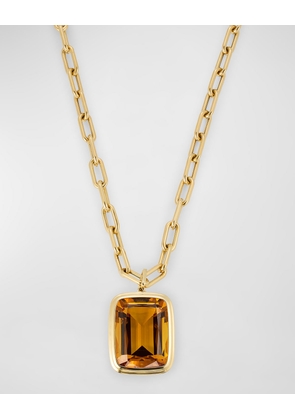 Manhattan 18K Yellow Gold Madiera Citrine Pendant Necklace