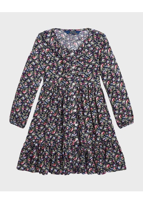 Girl's Floral-Print Day Dress, Size 2-6X