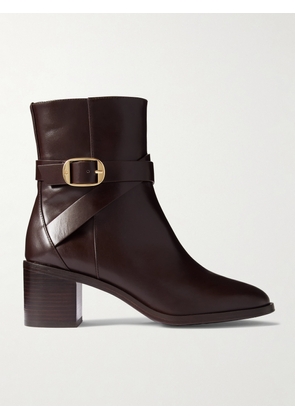 Stuart Weitzman - Esme Buckled Leather Ankle Boots - Brown - US5,US5.5,US6,US6.5,US7,US7.5,US8,US8.5,US9,US9.5,US10,US10.5,US11,US11.5,US12