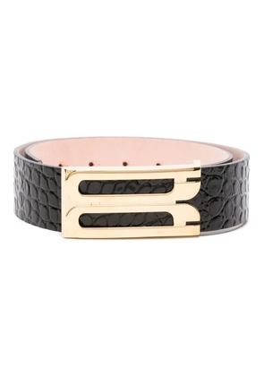 Victoria Beckham logo-plaque leather belt - Black