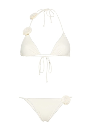 La Reveche Ashar floral-appliqué bikini set - Neutrals