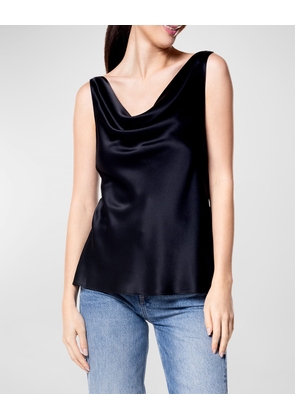 Cowl-Neck Silk Tank