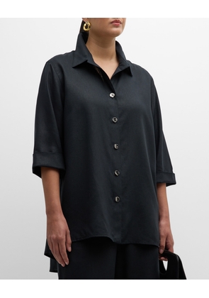 Plus Size High-Low Button-Down Shirt