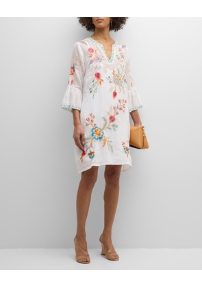 Joele Floral-Embroidered Midi Shift Dress