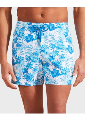 Men's Tahiti Flower-Print Swim Shorts