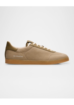 Men's Town Grained Leather Low-Top Sneakers