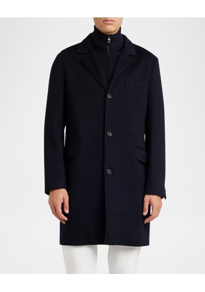 Men's Martingala Cashmere Overcoat with Inset Zip