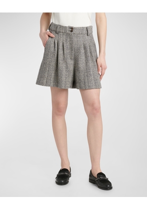 Journey Pleated Herringbone Shorts