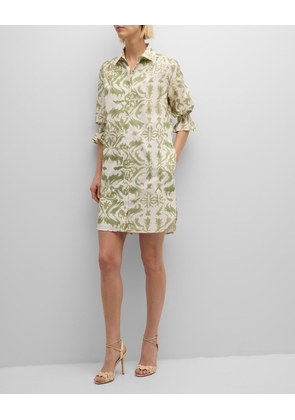 Miller Tile-Print Cotton Shirtdress