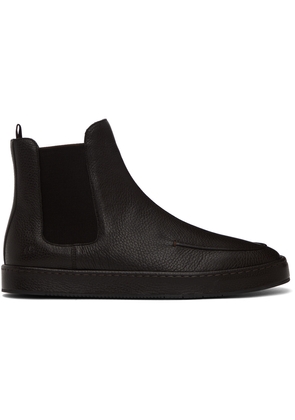 Giorgio Armani Black Moc Toe Chelsea Boots