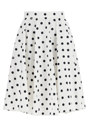 cotton polka dot flared skirt - 42 White