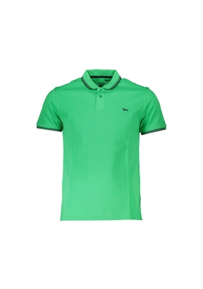 Chic Green Cotton Polo with Contrast Detailing - S