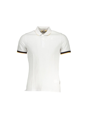 Sleek White Polo Shirt with Contrast Detail - XXL