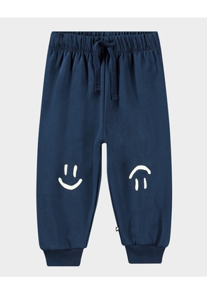 Boy's Simeon Happy Face Joggers, Size 3M-2