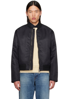 Sunflower Black Relaxed-Fit Bomber Jacket