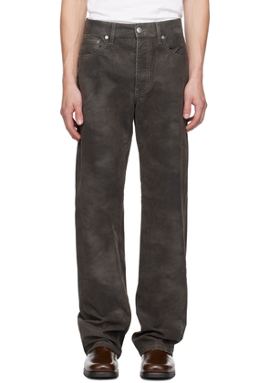 Sunflower Gray Straight Twist Faux-Nubuck Jeans