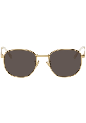 Bottega Veneta Gold Round Square Sunglasses