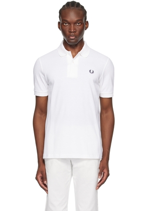 Fred Perry White Embroidered Polo