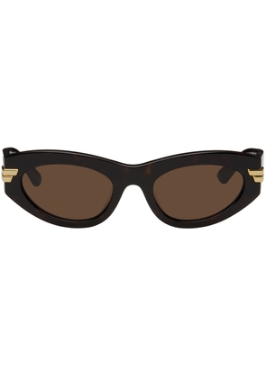 Bottega Veneta Tortoiseshell Oval Acetate Sunglasses