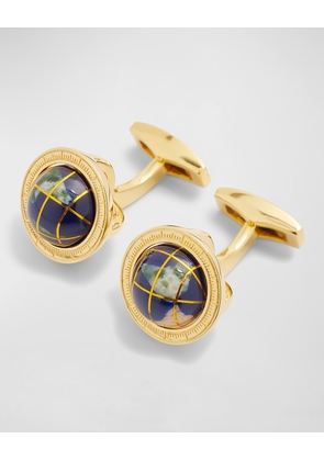 Men's Lapis Mosaic Globe Cufflinks