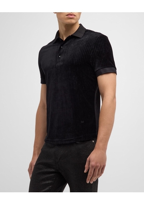 Men's Pierce Ribbed Velvet Polo Shirt