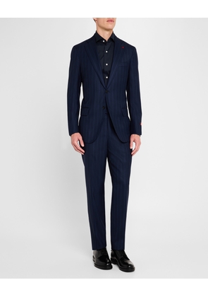 Men's Striped Wool-Silk Suit