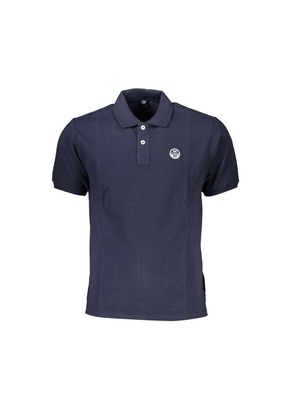 Blue Cotton Polo Shirt - S