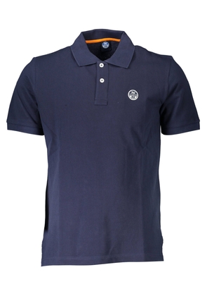 Chic Blue Cotton Polo with Logo Detail - M