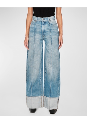 Hepburn Wide-Leg High-Rise Cuffed Jeans