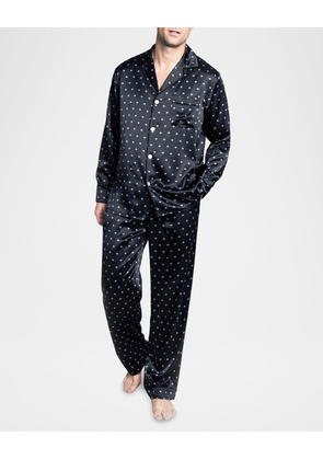 Men's Art Nouveau Mulberry Silk Long Pajama Set