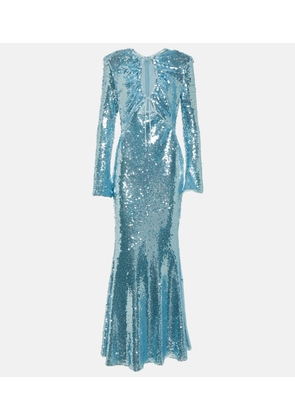 Self-Portrait Sequined cutout maxi dress