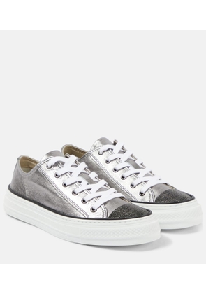 Brunello Cucinelli Metallic leather sneakers